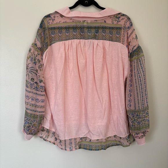 NWT Umgee | Pink Boho Top with Floral Sleeves | Size Small - Picture 14 of 16